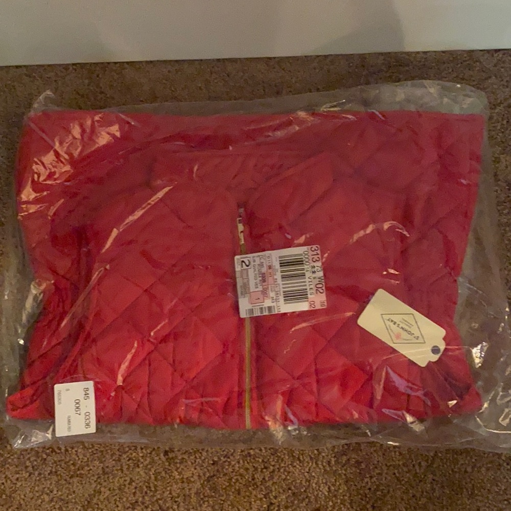 St. John’s Bay Red Quilted Vest S NWT